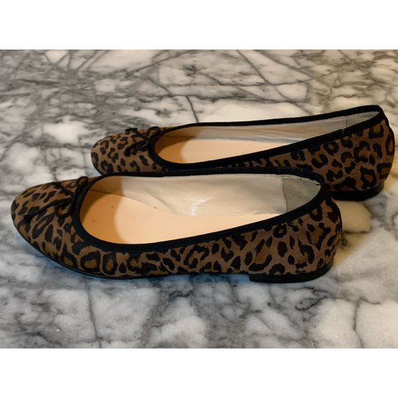 Suede Leopard Print Flats with Round Toe - Picture 2 of 3